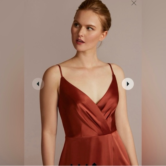 David’s bridal bridesmaid dress satin green size 10 - Picture 13 of 15